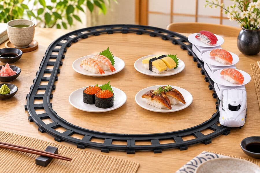 sushi train serving set