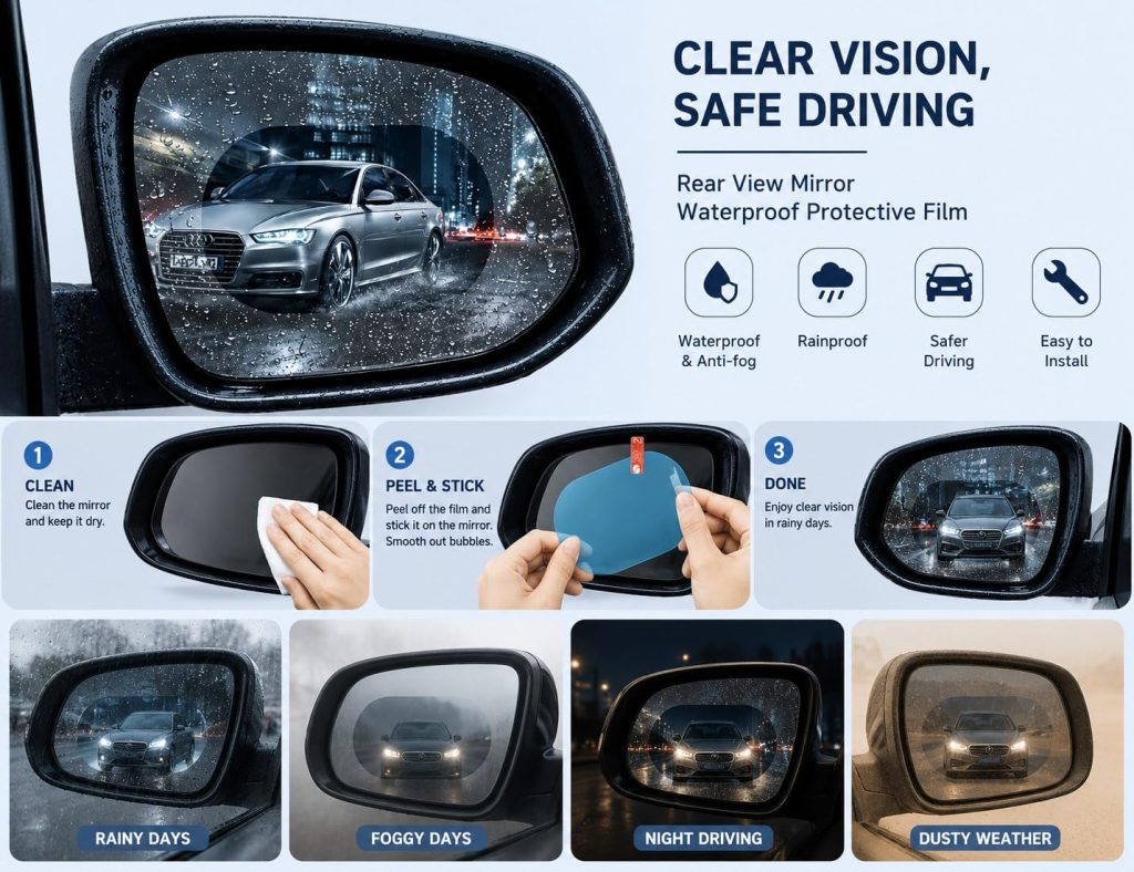 car anti fog rear view mirror sticker