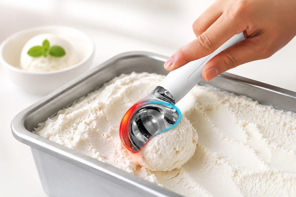 heated ice cream scoop