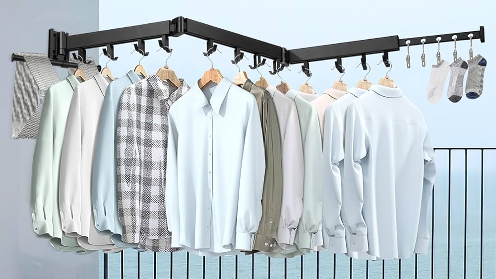 retractable wall mounted clothes drying rack
