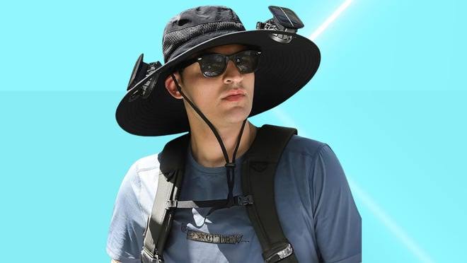 solar fan hat