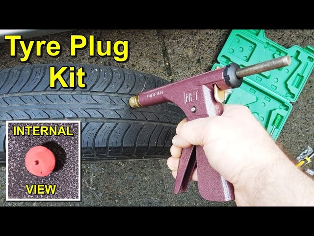 tire gun puncture repair kit with mushroom plug